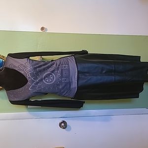 Vintage black leather skirt